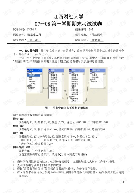 江西财经大学《数据库应用》07-11历年期末考试试卷(含答案).pdf