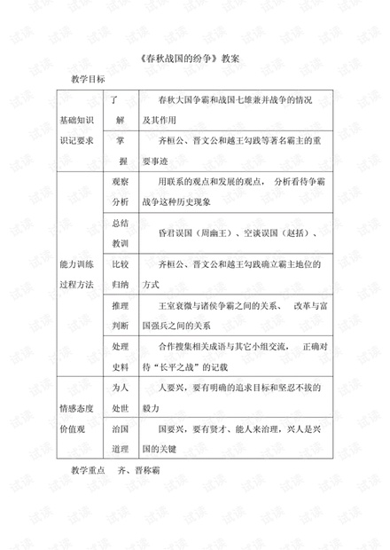 【】春秋战国的纷争教案5岳麓版(文档)..pdf
