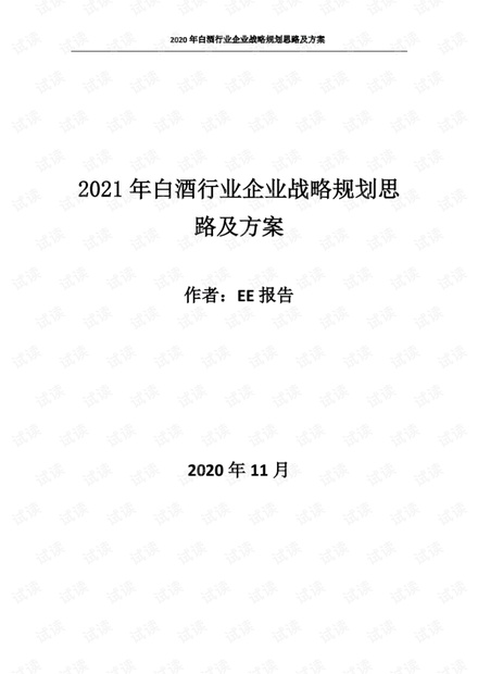 2021年白酒行业企业战略规划思路及方案.pdf