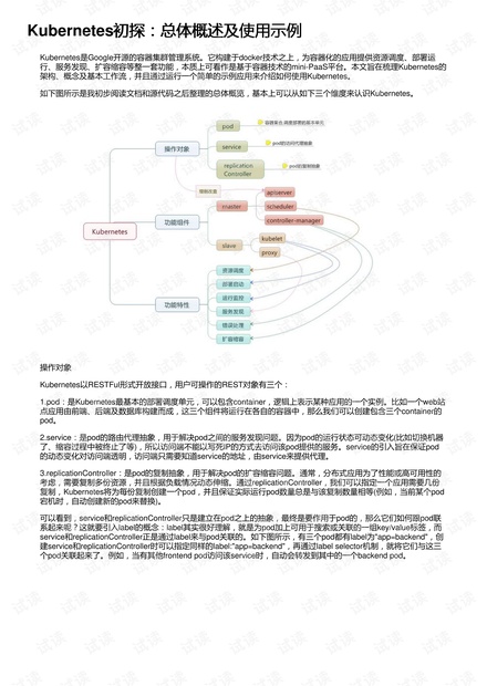 Kubernetes初探:总体概述及使用示例