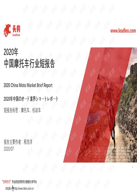 2020年中国摩托车行业短报告.pdf