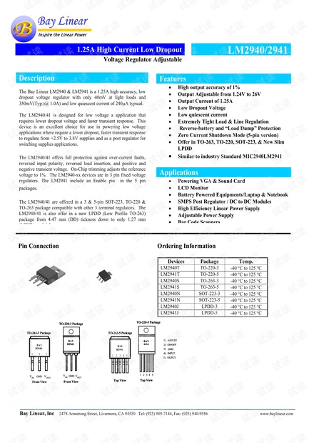 LM2940 1.25A低压差线性稳压模块.pdf