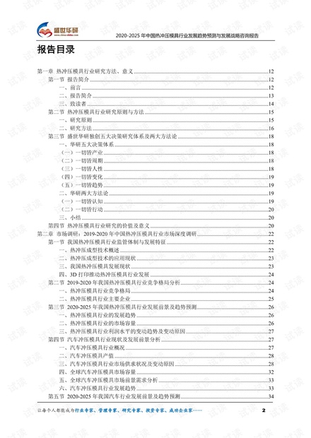 2020-2025年中国热冲压模具行业发展趋势预测与发展战略咨询报告.pdf