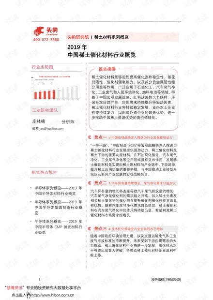 2019年中国稀土催化材料行业概览.pdf