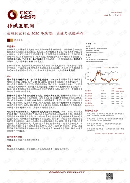 出版阅读行业报告:2020年稳健与机遇并存