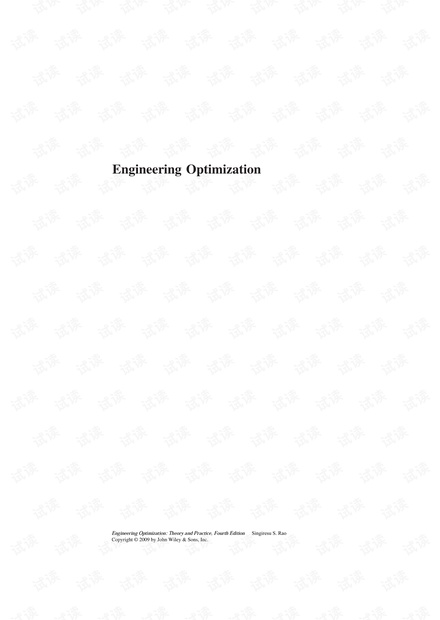 Engineering Optimization: Theory and Practice 4th