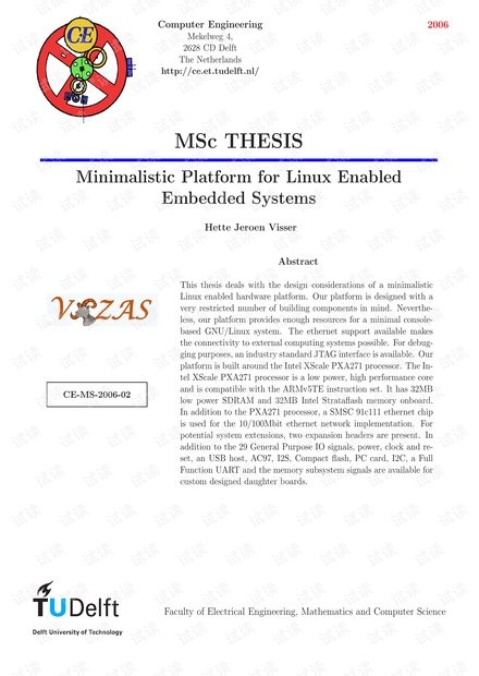 英文论文:Minimalistic Platform for Linux Enabled Embedded Systems