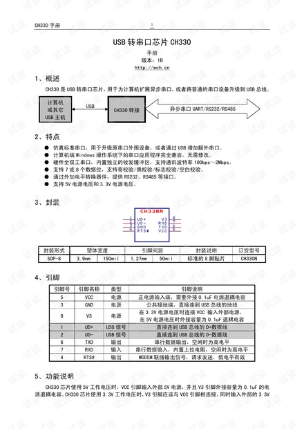 USB转串口芯片-CH330_ch330驱动,ch330驱动资源-CSDN下载