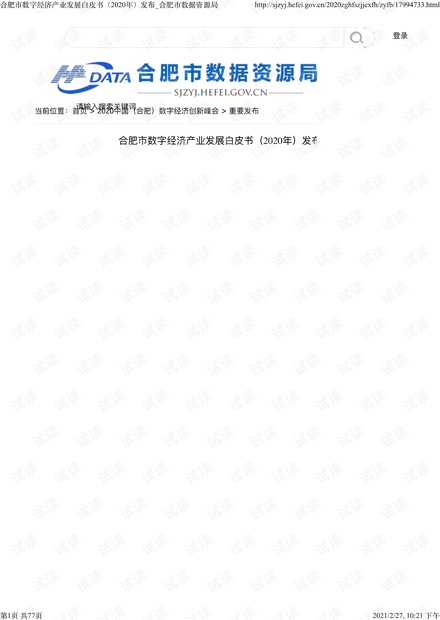合肥市数字经济产业发展白皮书(2020年)发布_合肥市数据资源局.pdf
