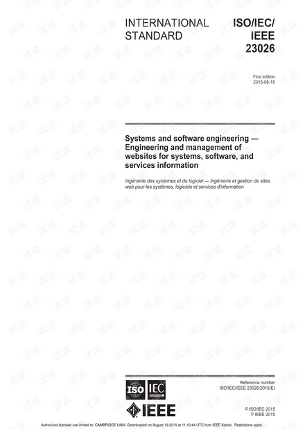 ISO/IEC/IEEE 23026:2015 系统和软件工程 - 系统、软件和服务信息网站的工程和管理 - 完整英文电子版(54页).pdf