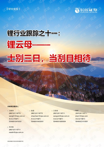 20210412-长江证券-金属、非金属与采矿行业:锂行业跟踪之十一,锂云母,士别三日,当刮目相待.pdf