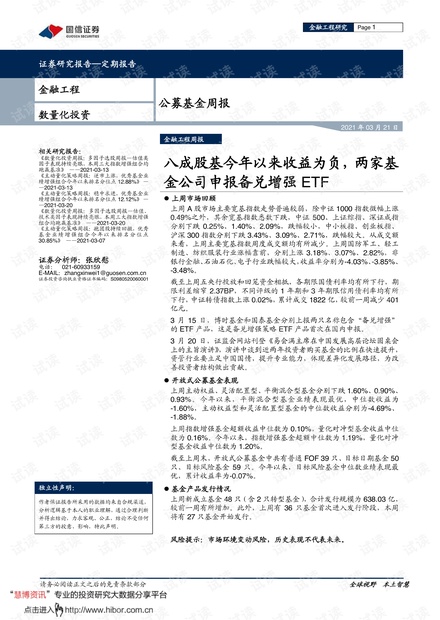 20210321-国信证券-公募基金周报:八成股基今年以来收益为负,两家基金公司申报备兑增强ETF.pdf