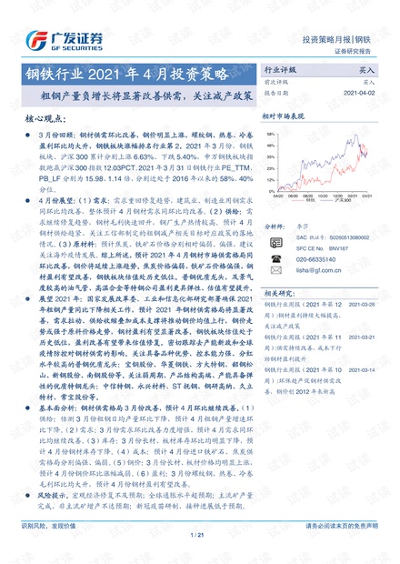 20210402-广发证券-钢铁行业2021年4月投资策略:粗钢产量负增长将显著改善供需,关注减产政策.pdf