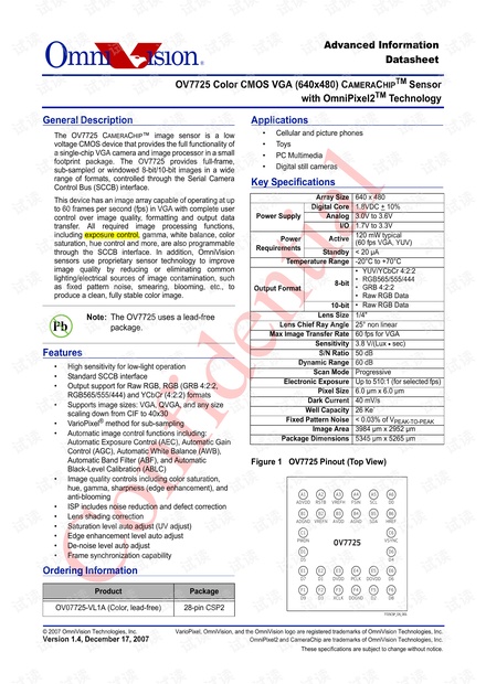 OV7725 Datasheet v1.4.pdf