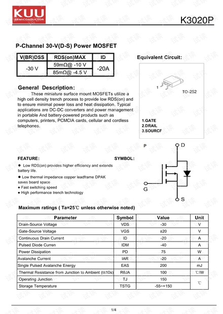 K3020P TO-252.pdf