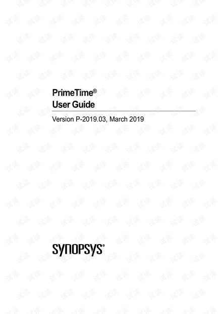 PrimeTime® User Guide Version P-2019.03, March 2019