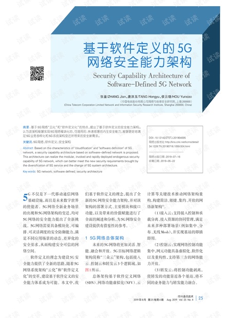 基于软件定义的 5G网络能力架构(中国电信).pdf