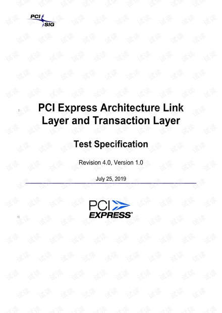 PCI Express Architecture Link Layer and Transaction Layer Test Specification