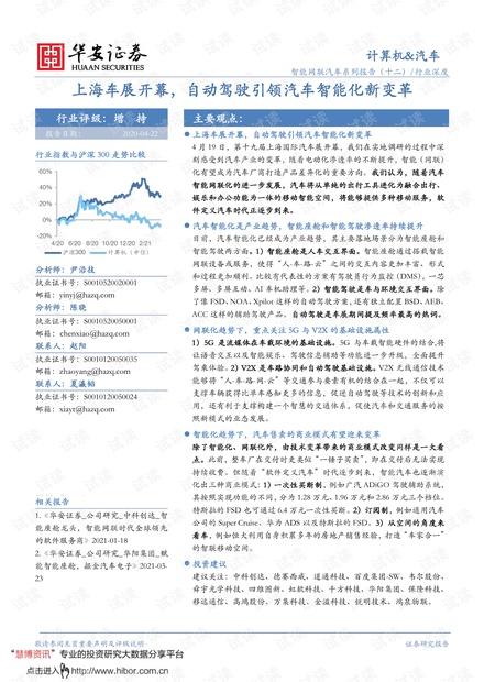 20210422-华安证券-计算机&汽车行业智能网联汽车系列报告(十二):上海车展开幕,自动驾驶引领汽车智能化新变革.pdf
