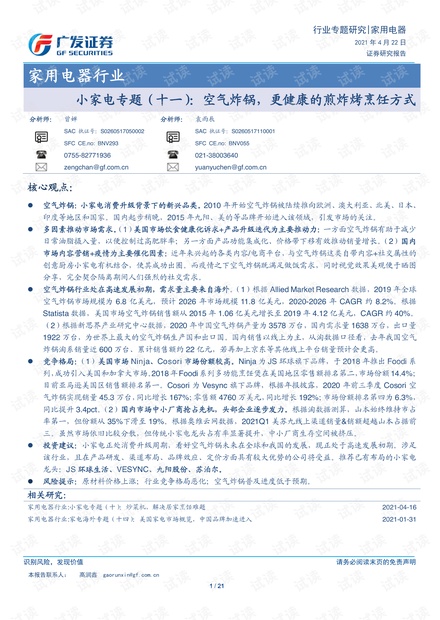 20210422-广发证券-家用电器行业小家电专题(十一):空气炸锅,更健康的煎炸烤烹饪方式.pdf