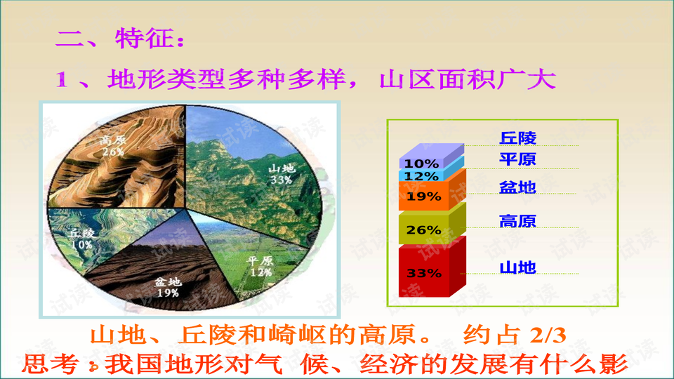 教学目标-八上:中国地理第二章第一节-地形和地势
