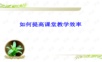 如何提高课堂教学效率PPT课件.ppt