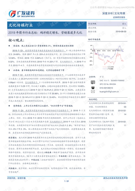 文化传媒行业2019年图书行业总结:码洋稳定增长,营销渠道多元化-20190603-广发证券-21页精品报告2020.pdf