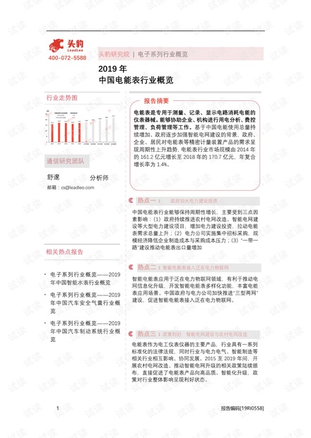 2019年中国电能表行业概览精品报告2020.pdf