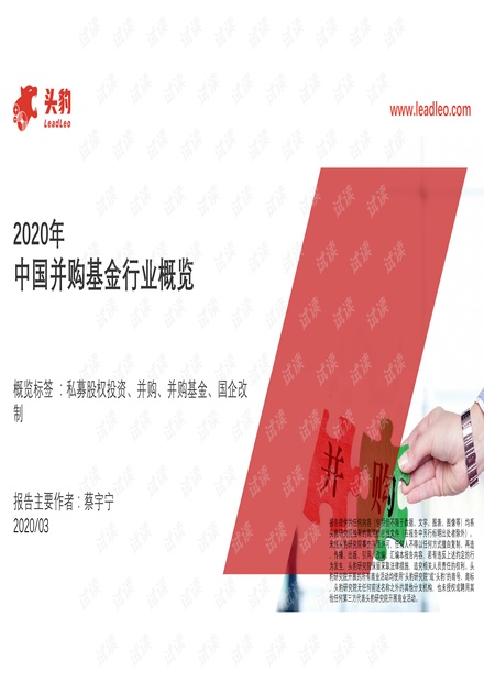 2020年中国并购基金行业概览精品报告2020.pdf