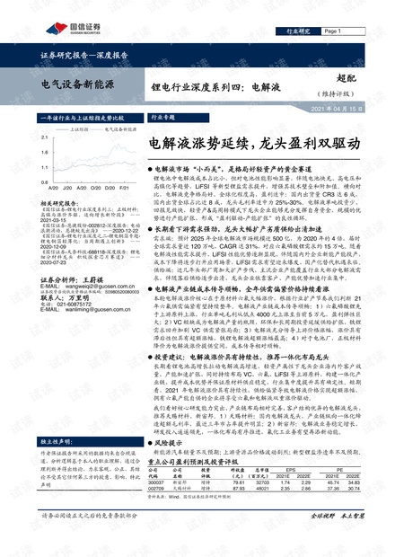 20210415-国信证券锂电行业深度系列四:电解液,电解液涨势延续,龙头盈利双驱动.pdf