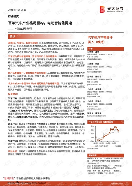 20210425-光大证券-汽车和汽车零部件行业上海车展点评:百年汽车产业格局重构,电动智能化提速.pdf