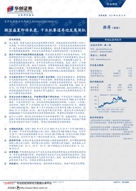 20210425-华创证券-家用电器行业双周报:潮湿盛夏即将来袭,干衣机赛道再迎发展契机.pdf