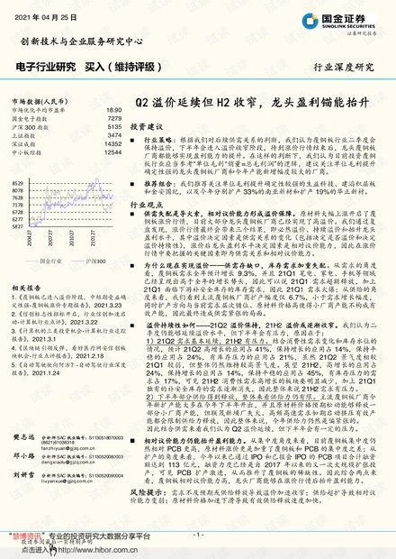 20210425-国金证券-电子行业深度研究:Q2溢价延续但H2收窄,龙头盈利锚能抬升.pdf