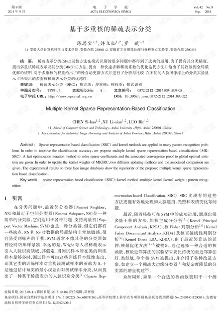 基于多重核的稀疏表示分类