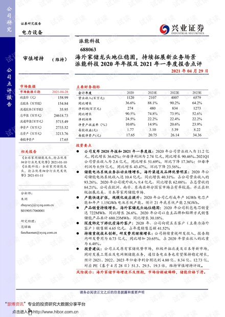 20210429-兴业证券-派能科技-688063-2020年年报及2021年一季度报告点评:海外家储龙头地位稳固,持续拓展新业务场景.pdf