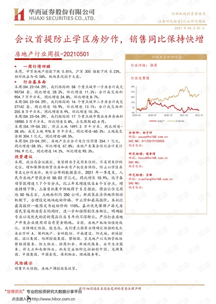 20210501-华西证券-房地产行业周报:会议首提防止学区房炒作,销售同比保持快增.pdf