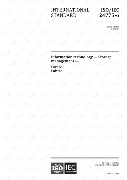 ISO/IEC 24775-6:2021 信息技术 - 存储管理 - 第6部分:结构 - 完整英文电子版(209页)