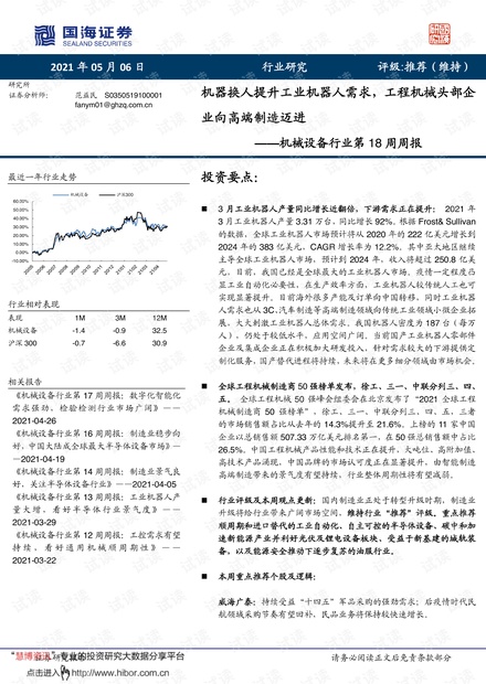 20210506-国海证券-机械设备行业第18周周报:机器换人提升工业机器人需求,工程机械头部企业向高端制造迈进.pdf