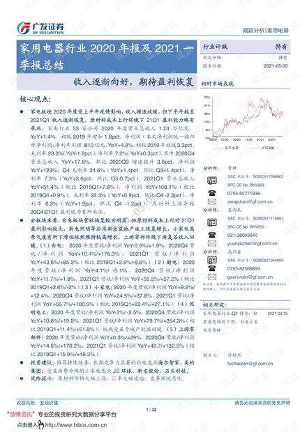 20210505-广发证券-家用电器行业2020年报及2021一季报总结:收入逐渐向好,期待盈利恢复.pdf