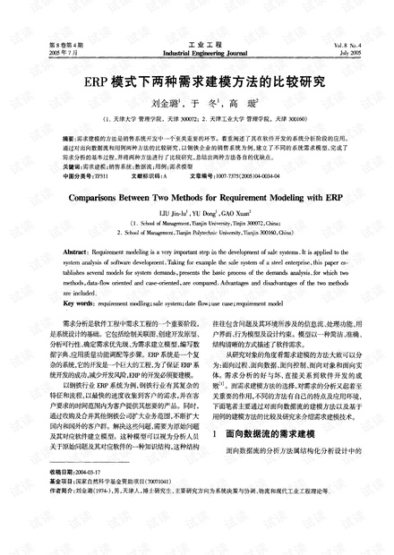 ERP模式下两种需求建模方法的比较研究 (2005年)