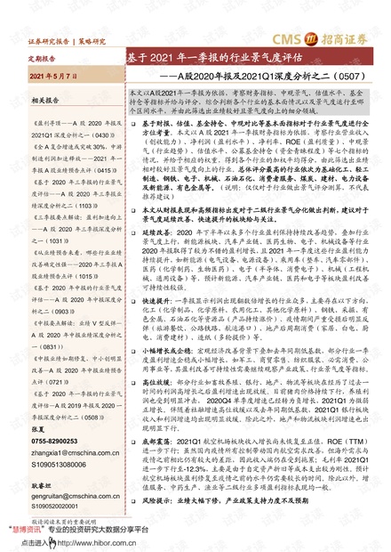 20210507-招商证券-A股2020年报及2021Q1深度分析之二:基于2021年一季报的行业景气度评估.pdf