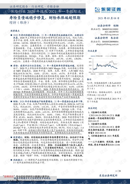 20210508-东吴证券-保险行业2020年报及2021年一季报综述:寿险负债端稳步修复,财险承保端超预期.pdf