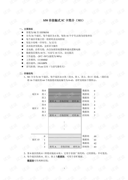 S50非接触式IC卡简介(M1).pdf