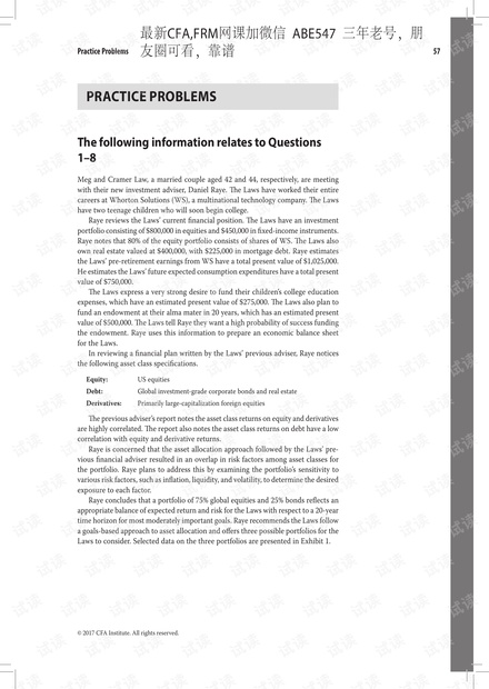 2020 CFA L3 资产配置课后习题.pdf