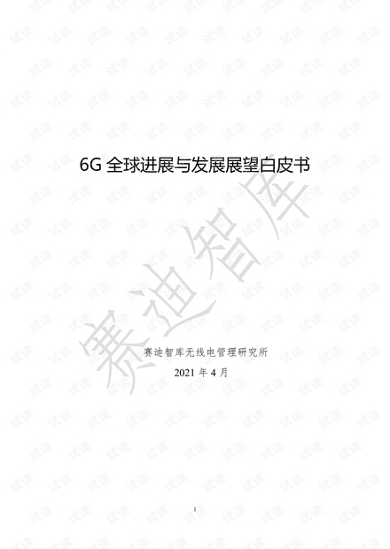 6G全球进展与发展展望白皮书-赛迪智库