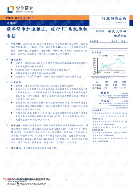 20210508-安信证券-计算机行业动态分析:数字货币加速推进,银行IT系统承担重任.pdf