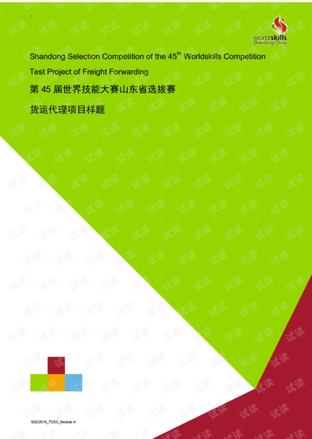 第45届世界技能大赛山东选拔赛货运代理项目样题_48143.pdf