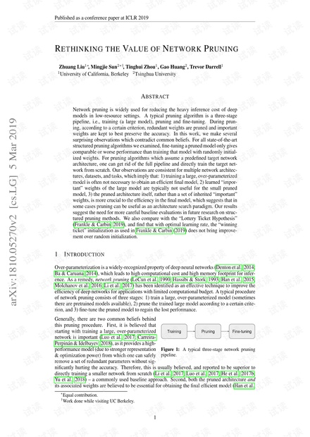 RETHINKING THE VALUE OF NETWORK PRUNING.pdf