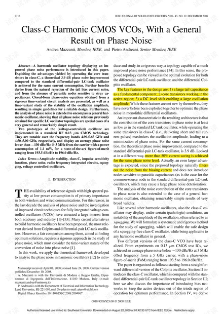 Class-C Harmonic CMOS VCOs with a General Result on Phase Noise.pdf