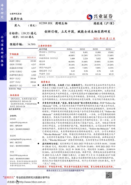 20210512-兴业证券-药明生物-2269.HK-创新引领,立足中国,赋能全球生物医药研发.pdf